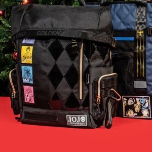 Jojo Bizarre Adventure Atsuko Golden Wind Patches RollTop Backpack Atsuko